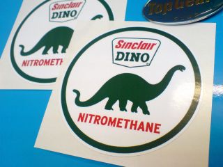 SINCLAIR DINO NITROMETHANE Petroleum Stickers Decals 2 off 80mm