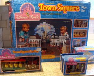Rare Disneyland Town Square Playset NIB with 5 Add on Sets Trolley 