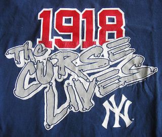   Yankees Vintage Curse Of The Bambino Boston Red Sox MLB Shirt XL 1918