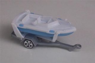 Boat with Trailer Toy Plastic Small Scale Water