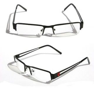   Rectangular Half Rimless Metal Sun Glasses Clear Lens RX Smart
