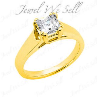   Solitaire Natural Diamond Bridal Engagement Ring 18K Y Gold H SI2