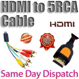 HDMI to HD 5 RCA RGB AV YPrPb Composite TV Laptop LCD Cable Lead 1M 1 