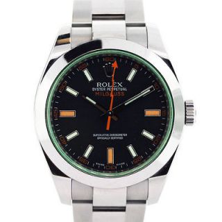Rolex Milgauss 116400GV Black Dial with Green Crystal 50th Anniversary 