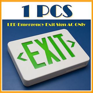 AC Only LED Exit Sign Green Color 2 Side UL *NEW* for Public Safety 