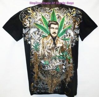 New Mens Jesus Malverde Designer T Shirt With Rhineston