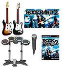 PS2 ROCK BAND 2 w/ 2 GUITARS Drums Mic Game Special Edition Bundle Kit 