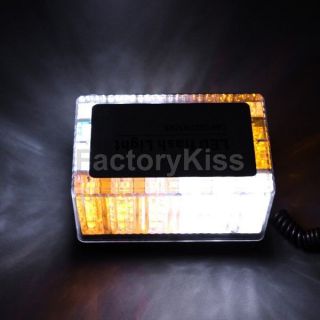 SM 48 LED Car Roof Mini Strobe Emergency Light Bar Amber & White #187