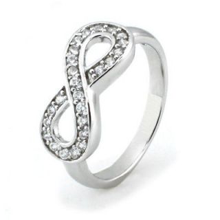 Tioneer Sterling Silver Infinity Ring w/ Cubic Zirconia