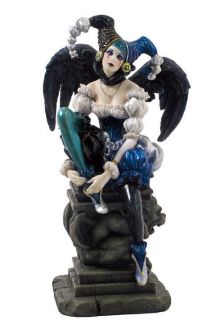   JESTER 10 Gothic Dark Angel Girl Statue Fantasy Art Clown Figure