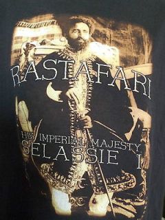   Rastafari HIS IMPERIAL MAJESTY SELASSIE I T Shirt Large Reggae Dub
