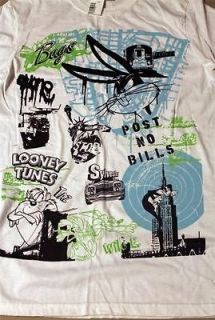 NWT White Looney Tunes Tee Bugs Bunny Taz Sylvester Wile E Coyote Size 