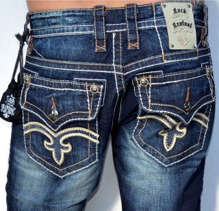 ROCK REVIVAL Mens Denim TUCKER T9 Jeans   Straight Leg   NEW   Dark 
