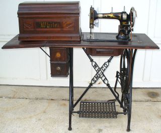 white sewing machine treadle in Sewing Machines