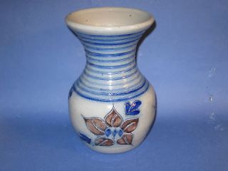 Salt Glazed Stoneware Pottery Vase Cobalt Blue Designs