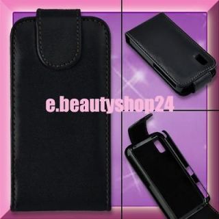 Black Leather Wallet Case Cover Pouch For Samsung S5230