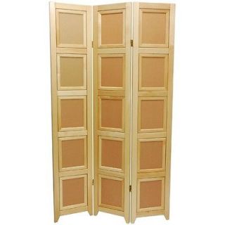 Oriental Furniture Double Sided Photo Display Room Divider in Natural