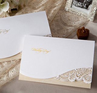 Hands Card] 1 sample set Luxury Wedding Invitation Laser Cut Lace 