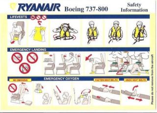 Safety Card   Ryanair   B737 800 (SC412)