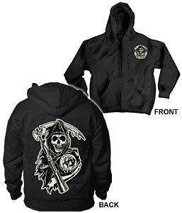 BLOWOUT NEW SONS OF ANARCHY CIRCLE GRIM REAPER SAMCRO SOA HOODIE 