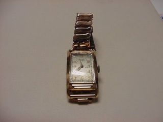 Vintage Gold Colored Square Kelton Watch with Stretch Band