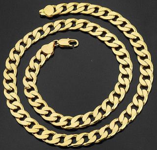 Solid 14k Yellow Gold 3mm Square Curb Chain Neckace 22