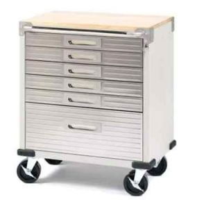   Steel 6 Drawer Rolling Tool Chest Box Cabinet WOOD TOP Toolbox