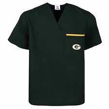 Officially Licensed NFL Green Bay Packers Medical Scrub Tops