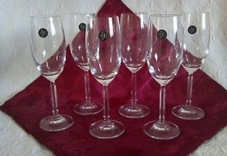 SIGNED SET OF 6 ROSENTHAL CLASSIC GERMANY CRYSTAL FLUTE WINE GLASSES