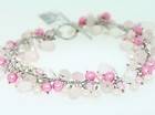   Pearl & Rose Quartz Breast Cancer Bracelet W/ Sterling Silver Clasps