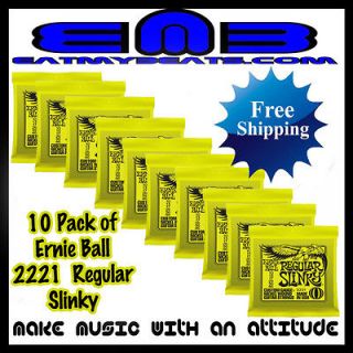    Ernie Ball Regular Slinky Lime 2221 Guitar Strings Free US Shipping