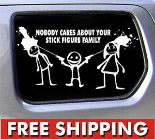 Stick Figure Family Nobody Cares funny stickers car decal bumper *