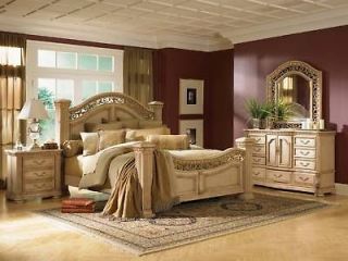   Cordoba Antiguo Blanco KING Size Mansion Bed Bedroom Furniture NEW