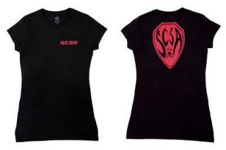 Stone Cold Steve Austin SCSA Womens Black WWE T Shirt New