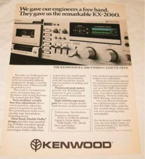 Kenwood KX 2060 Stereo Cassette Deck PRINT AD 1980