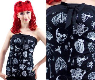 Xray Parts Strapless Ribs Heart Tube Top Roller Derby Gothic Punk