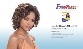 DREAM CURL 4PCS BY FREETRESS PREMIUM SYNTHETIC HAIR WEAVE SHORT CURLY 