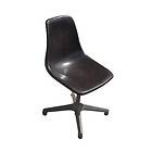   Dark Gray Fiberglass Shell Side Chair Swivel Aluminum Base Eames Style