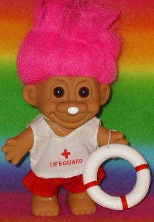   DOLL~LIFEGUARD~RING BUOY & WHISTLE~SUNSCREEN ON NOSE~PINK HAIR~NEW