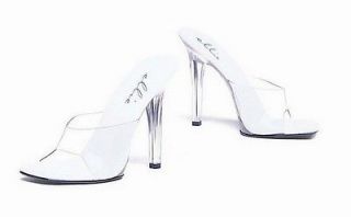CLEAR PAGEANT GLITZ PROM FORMAL GOWN COSTUME STILETTO 5 HEEL PUMP 