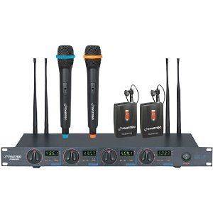   Audio 4 Microphone Handheld/Laval​ier Wireless UHF System Rack Mount