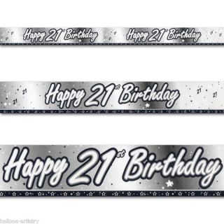 Black Silver 21st Birthday Party Items Decorations Under One Listing