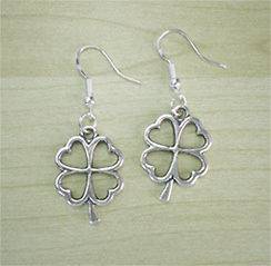   Silver Irish Celtic Clover Lucky Charm Earrings Sterling Silver Hooks