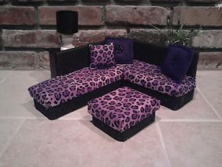 Furniture forBarbie Furniture  Barbie Sectional Sofa Purple Leopard 