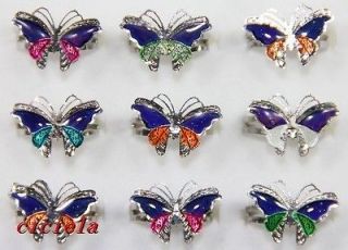 10PCS Wholesale jewelry lot adjustable Mood Change Butterfly Silver 