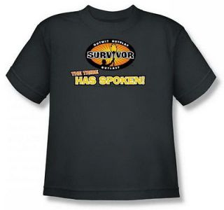 Survivor The Tribe Has Spoken Youth Charcoal T Shirt CBS165 YT