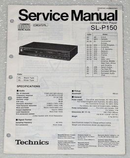 Technics SL P150 CD Player Original Shop Service Repair Manual & Parts 