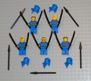   Lot 5 Blue Ninjas w Samurai Swords Katanas Guys Lego Minifigs