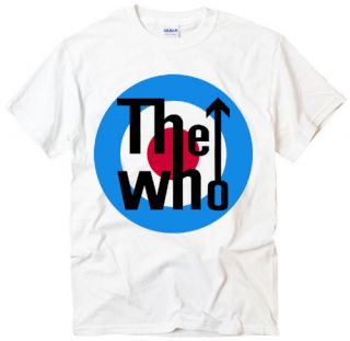 The Who target mods rock band UK retro white t shirt