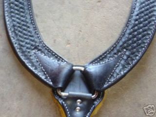   Black Basket Weave Handmade Cowboy Pulling Breast Collar Saddle Horse